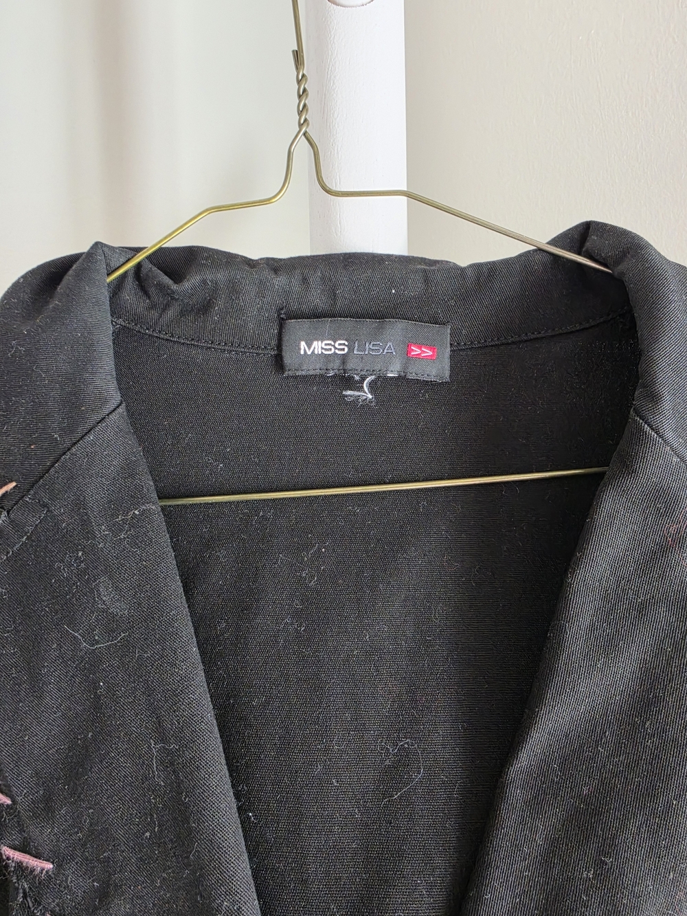 Miss Lisa Black Embroidered Button-Accent Blazer Jacket - Picture 6 of 9